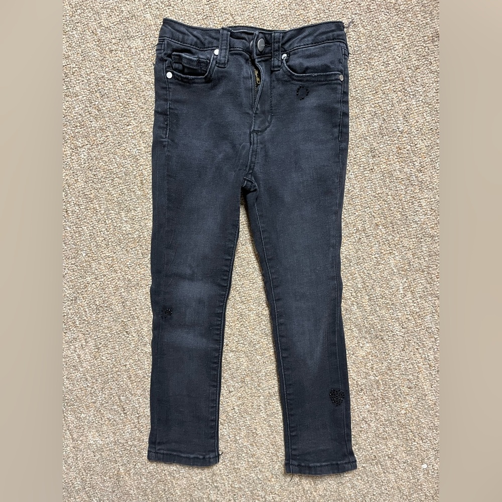 Girls Size 5 Joes Jeans. Black worn wash with heart gem details.